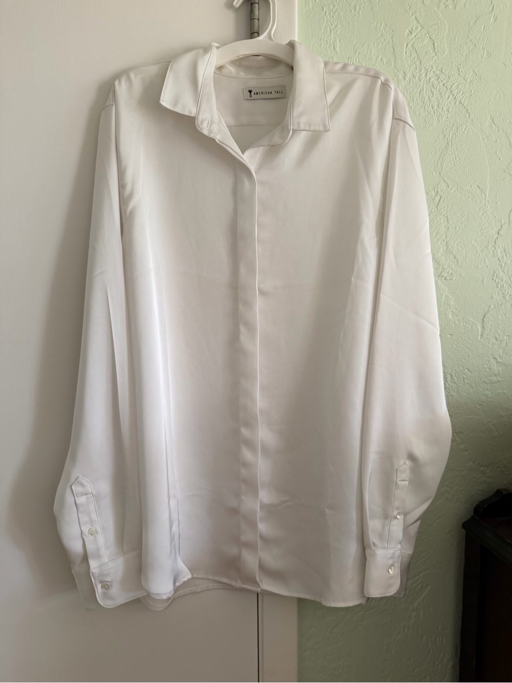 American Tall White Women's Classic Button-Front Blouse